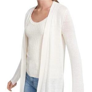 Theory Brand Open-front White Linen Blend Cardigan size Small